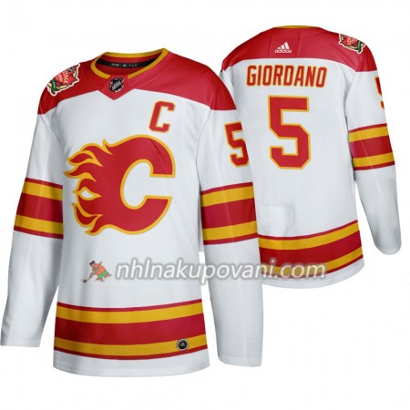 Calgary Flames Dresy Mark Giordano 5 Adidas 2019 Heritage Classic Bílá Authentic - Pánské Calgary Flames Dresy Mark Giordano 5 Adidas 2019 Heritage Classic Bílá Authentic - Pánské